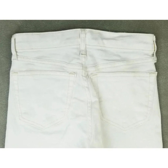 Topshop 25X26 Jamie Women's White Denim Jeans Tan Stitch Accent - Picture 6 of 10